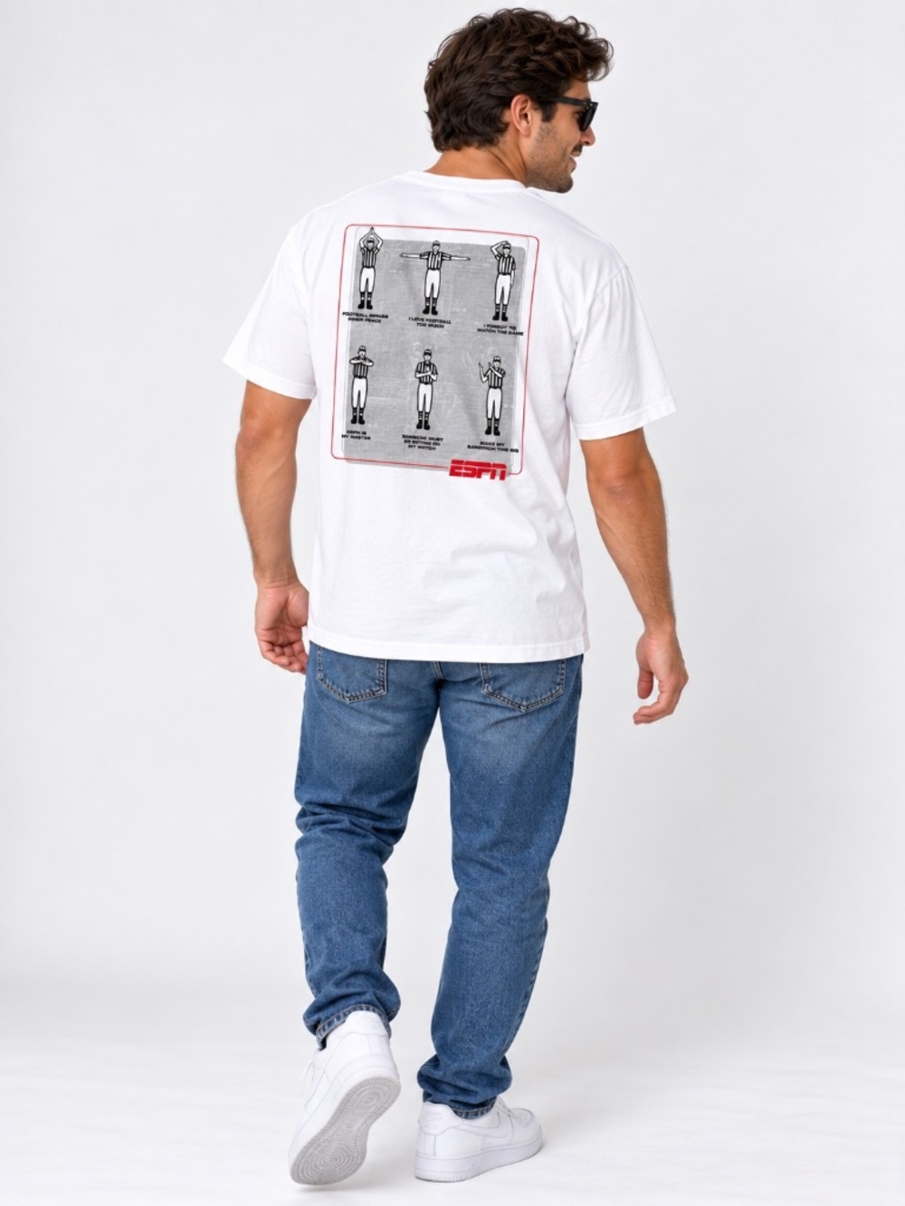 ESPN Men’s 2XL White Football Referee Signals Graphic T-Shirt Short Sleeve - Picture 11 of 11